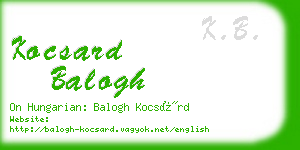 kocsard balogh business card